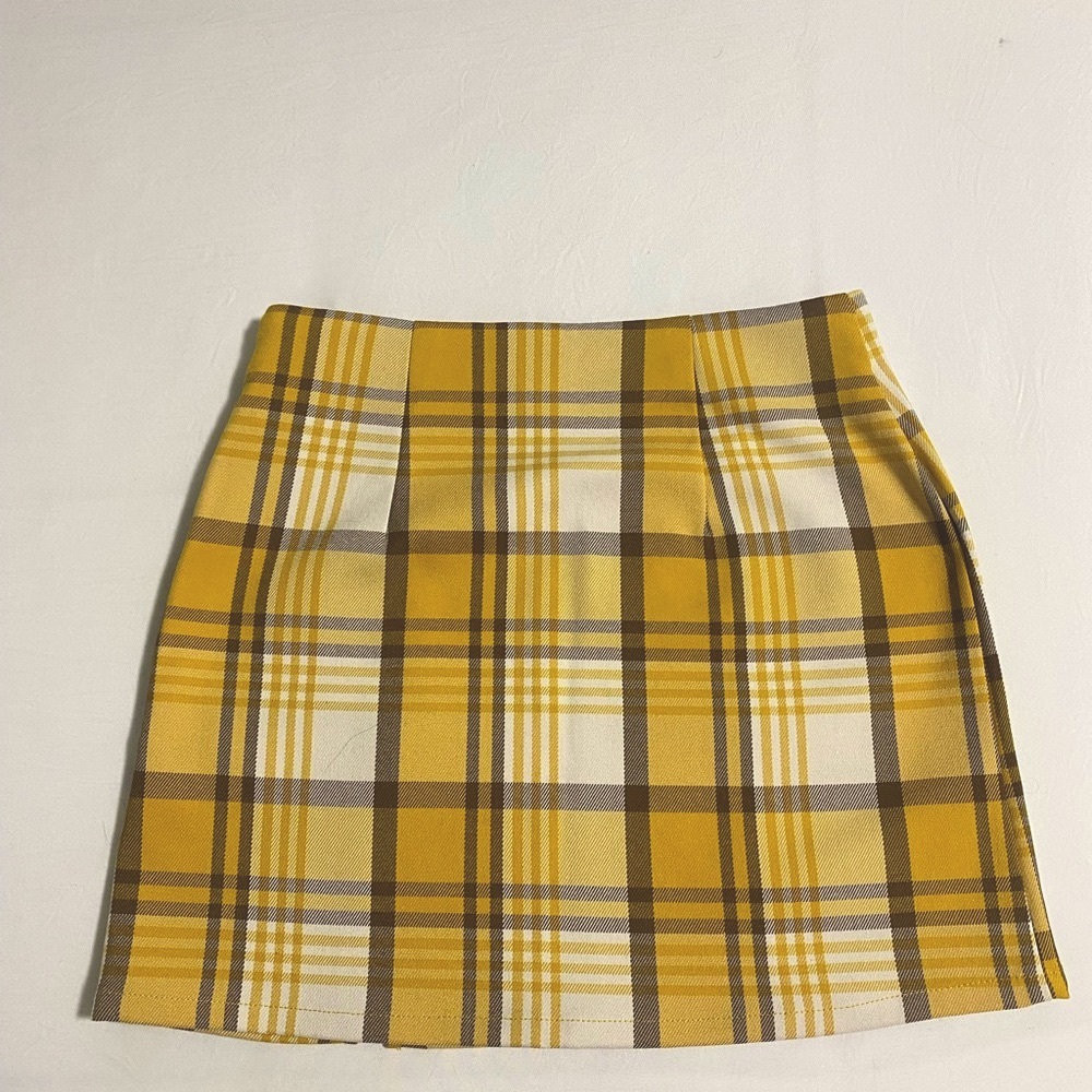Yellow Plaid Women's Skirt - Clueless Style